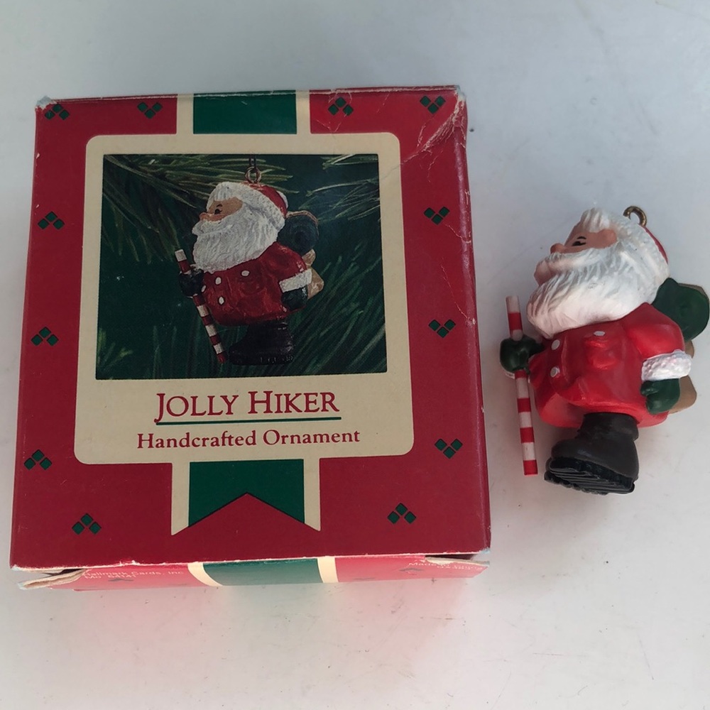 Hallmark keepsake 1986 Jolly Hiker Christmas ornament